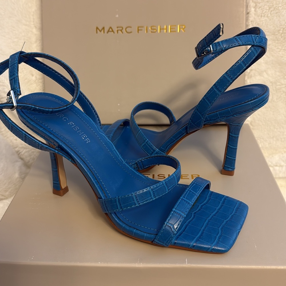 Marc Fisher Blue Patent Leather Heels